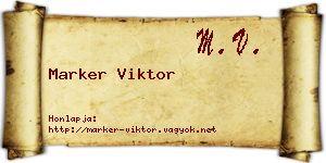 Marker Viktor névjegykártya